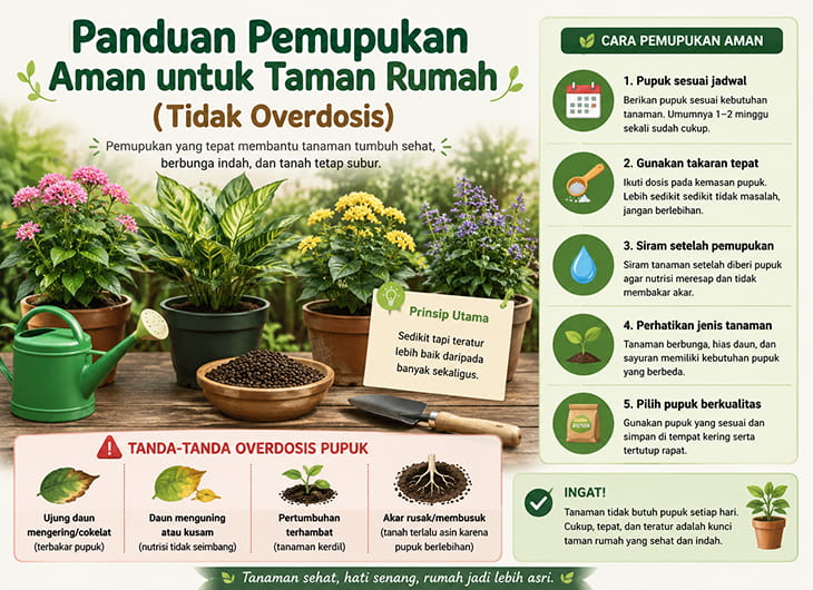 Panduan Pemupukan Aman untuk Taman Rumah (Tidak Overdosis)